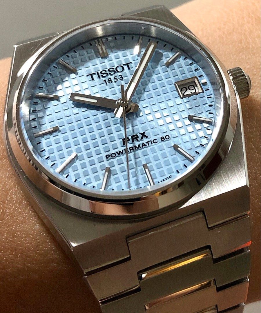 Tissot PRX 35mm Powermatic 80 Ice Blue, Luxury, Watches on Carousell
