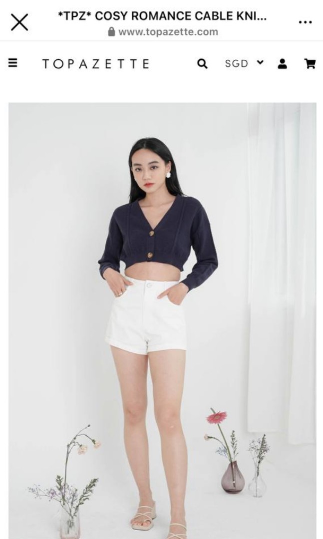 TPZ* THE CORE KNIT CROP TOP IN CREAM