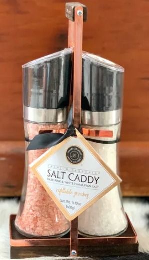 Urban Gourmet Foods Salt Caddy Dark Pink and White Himalayan Salt