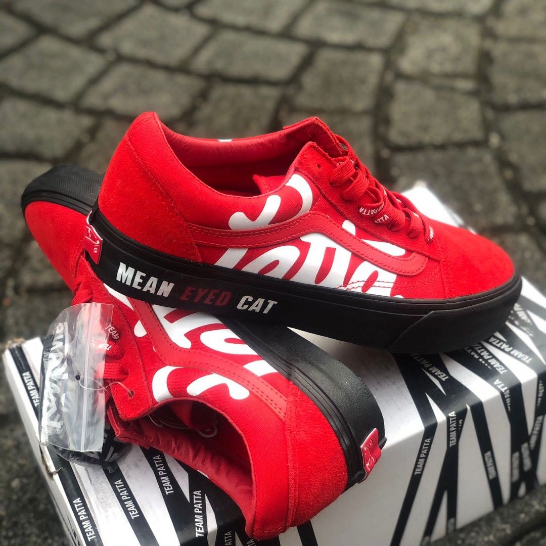 Vans Oldskool Vault x Patta Mean Eyed Cat Red Original Resmi