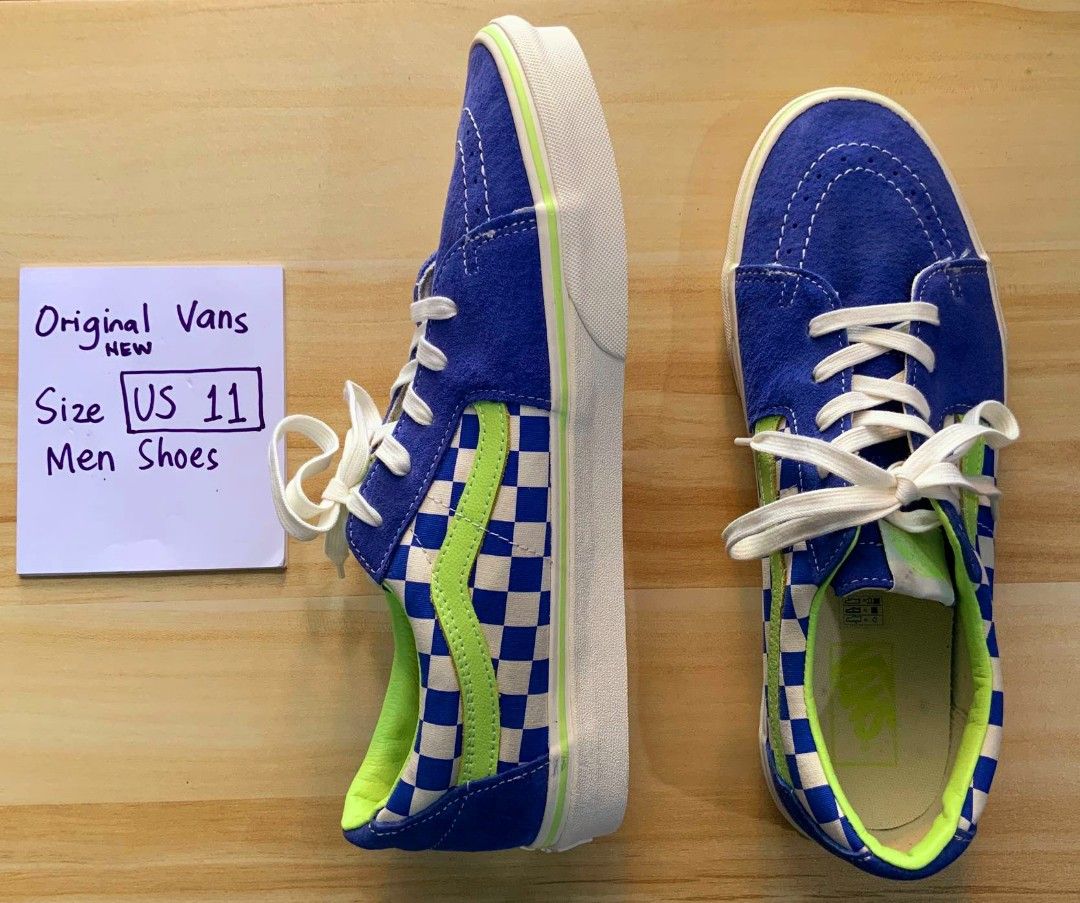 VANS Original Men Shoes US Size 11 Checkerboard Blue Green New no