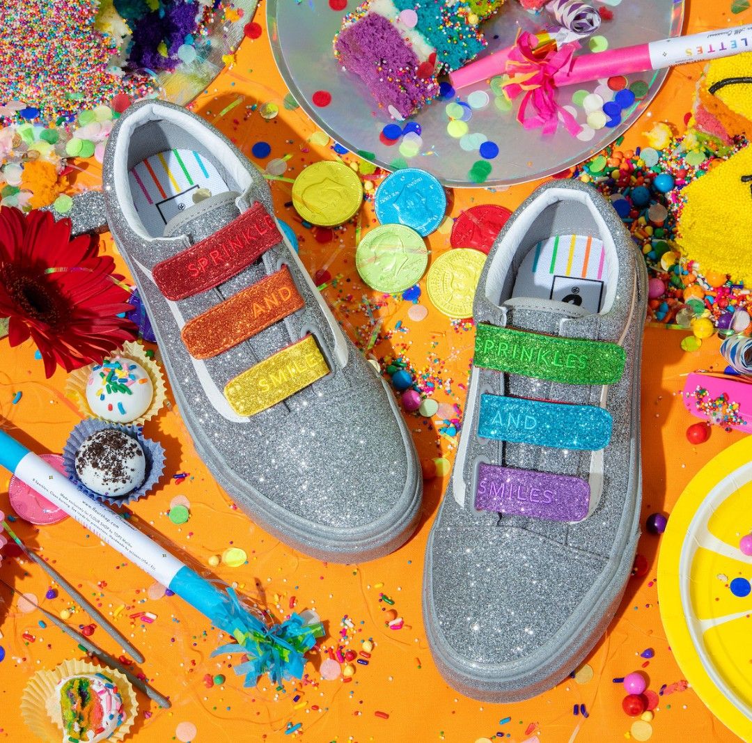 Vans rainbow glitter shoes Women s Fashion Footwear Sneakers on