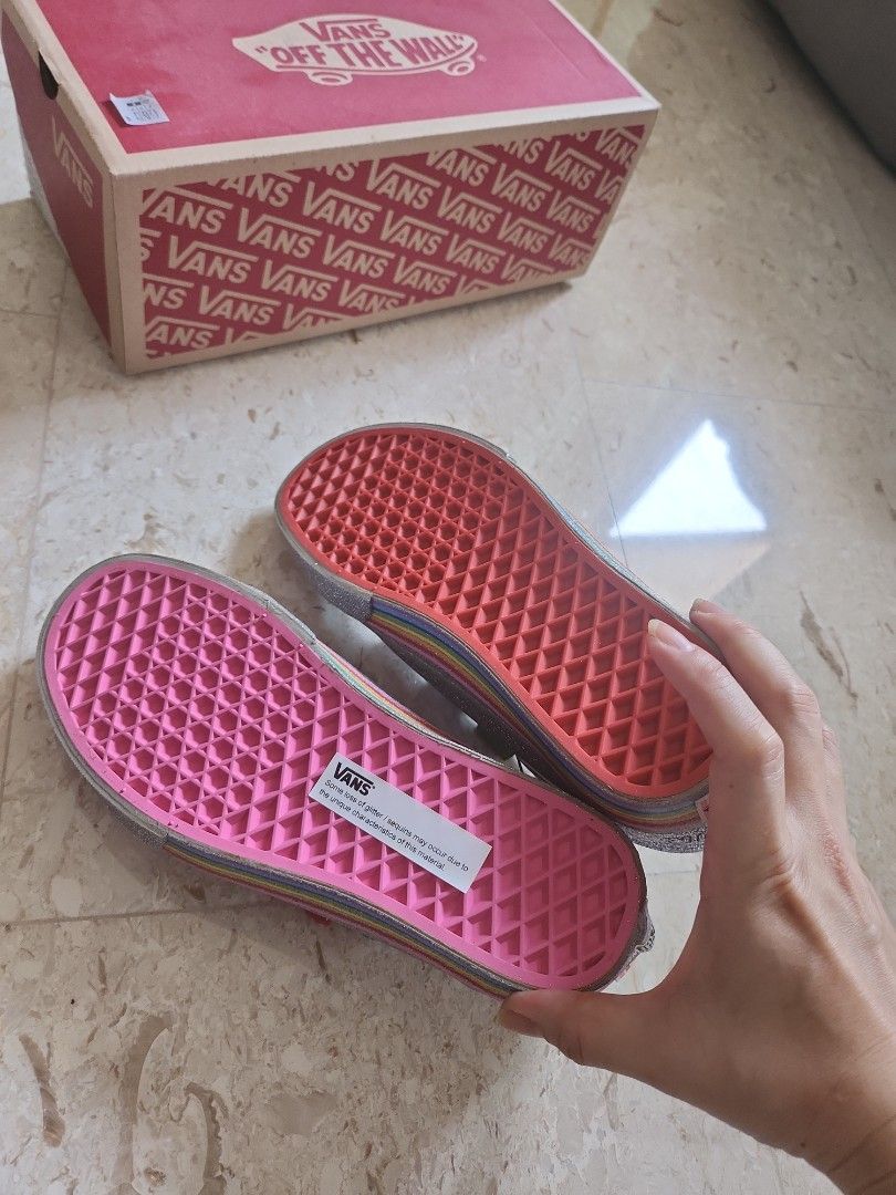 Rainbow glitter vans discount womens