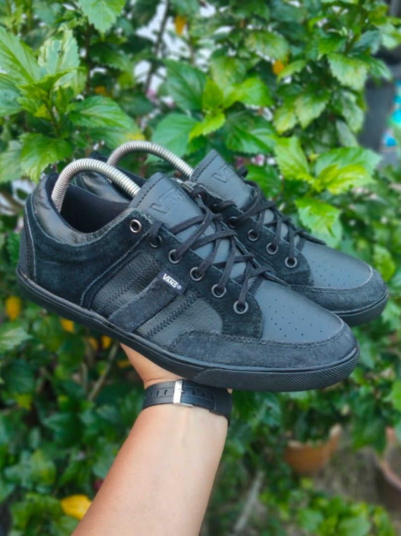 Black leather vans size 7.5 clearance