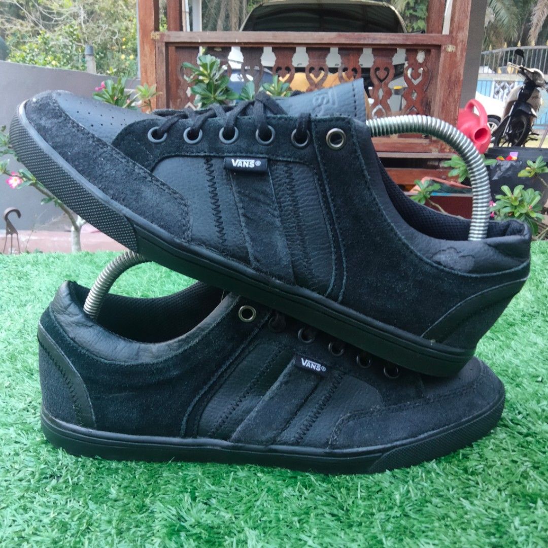 Black leather vans size 7.5 clearance