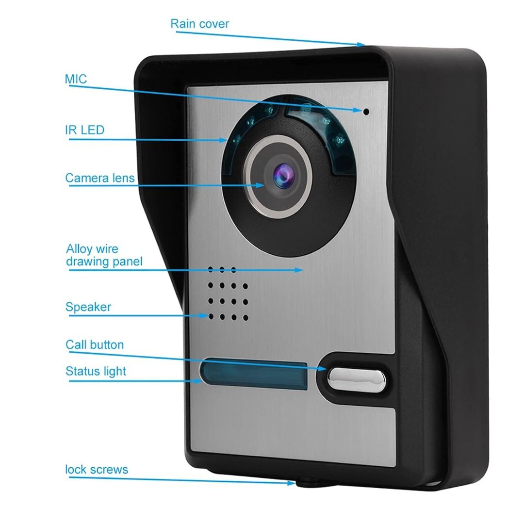 Video Doorbell, Night Vision Wall Mounted Ultra Thin Video Door Phone