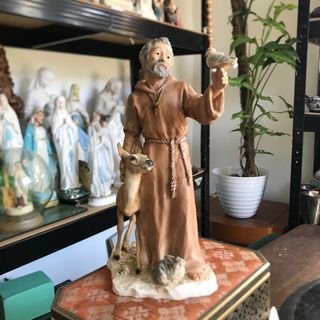 Vintage St. Francis of Assisi Castagna Statue Made in Italy 1989