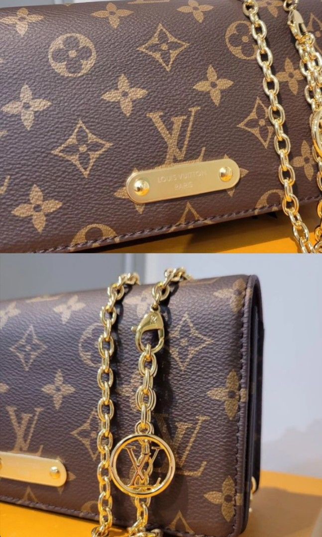 Wallet on chain lily monogram, Fesyen Wanita, Tas & Dompet di