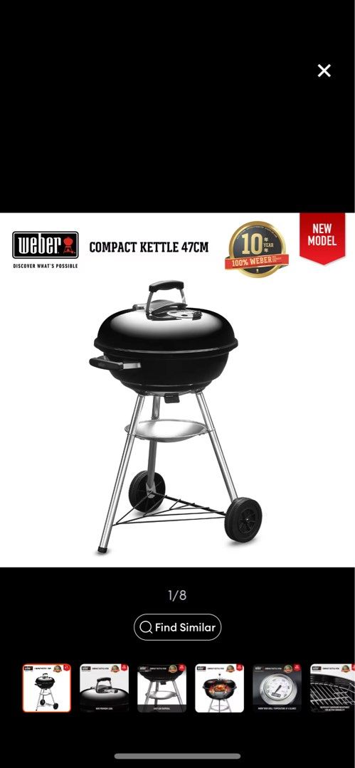 Compact Kettle Charcoal Grill 47 cm