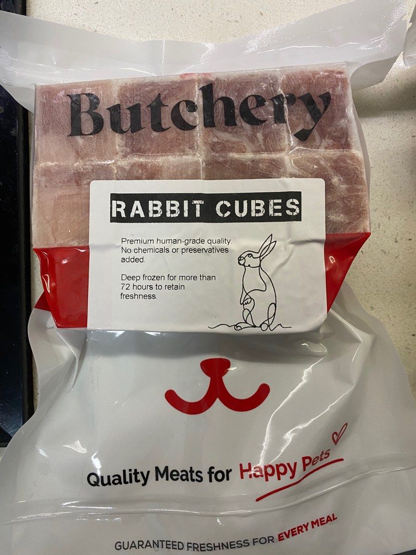 Whole animal butchery rabbit cubes 500g, Pet Supplies, Pet Food on ...