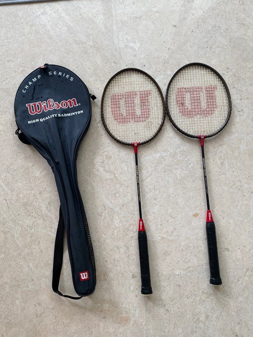 Champ Racket Set Wilson Champ 6000 High Quality Shaft Badminton Racket (2 rackets n ...
