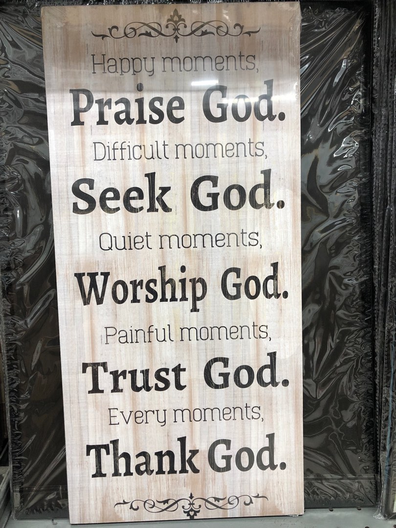 Wooden wall decor with inspirational quotes, Furniture & Home Living