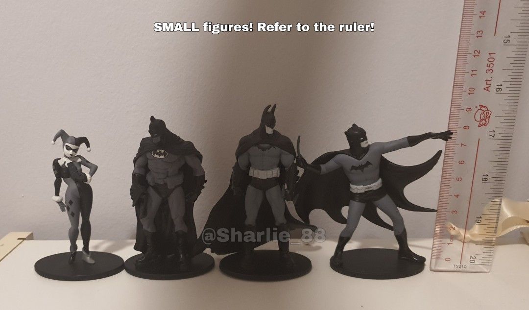 WTS DC Batman Black and White Mini Figures Harley Quinn Bruce