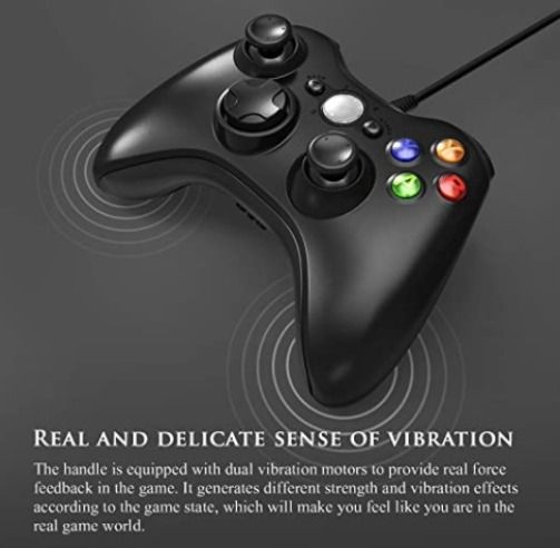 Zexrow Xbox 360 Controller, USB Wired Gamepad Joystick with Improved Dual  Vibration and Ergonomic Design for Microsoft Xbox 360 & Slim & PC Windows
