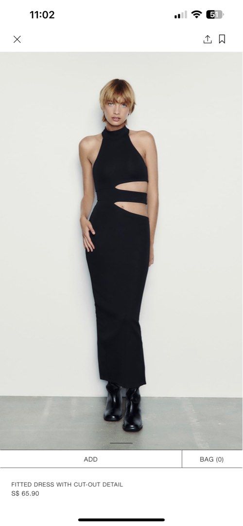 Zara FITTED DRESS WITH CUT-OUT DETAIL, Women's Fashion, Dresses & Sets,  Dresses on Carousell