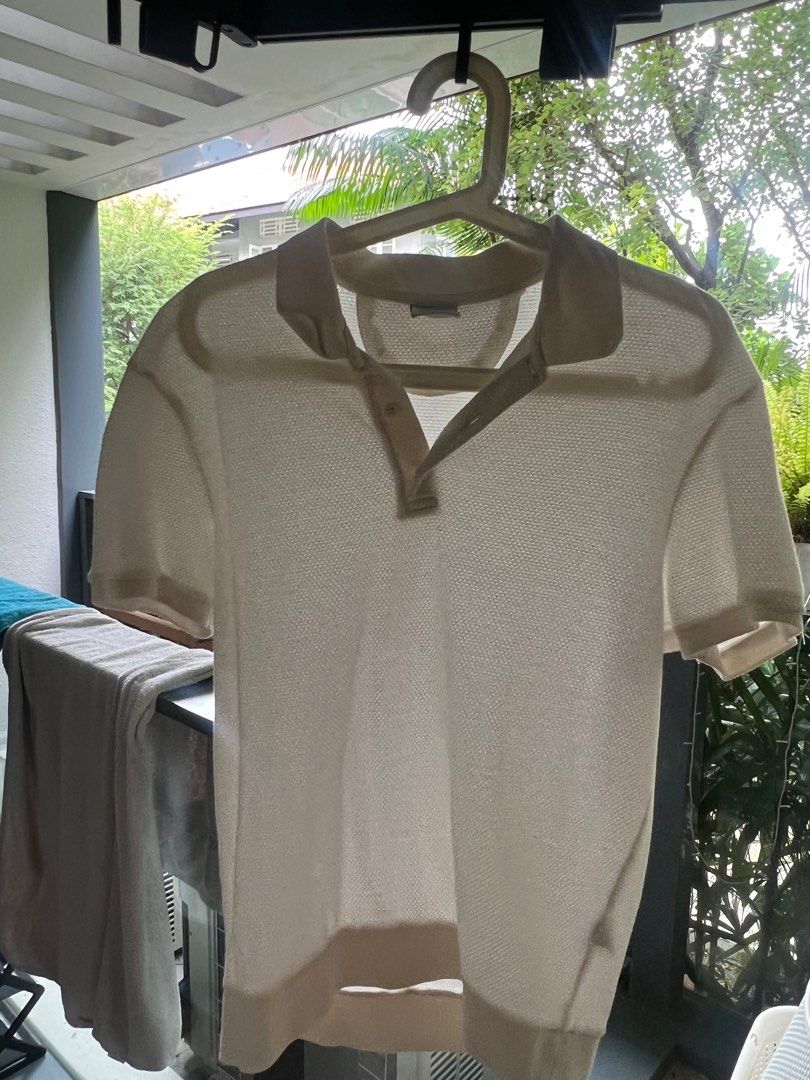 Ribbed knit polo top main image 1
