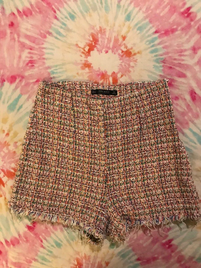 Zara pink tweed shorts clearance