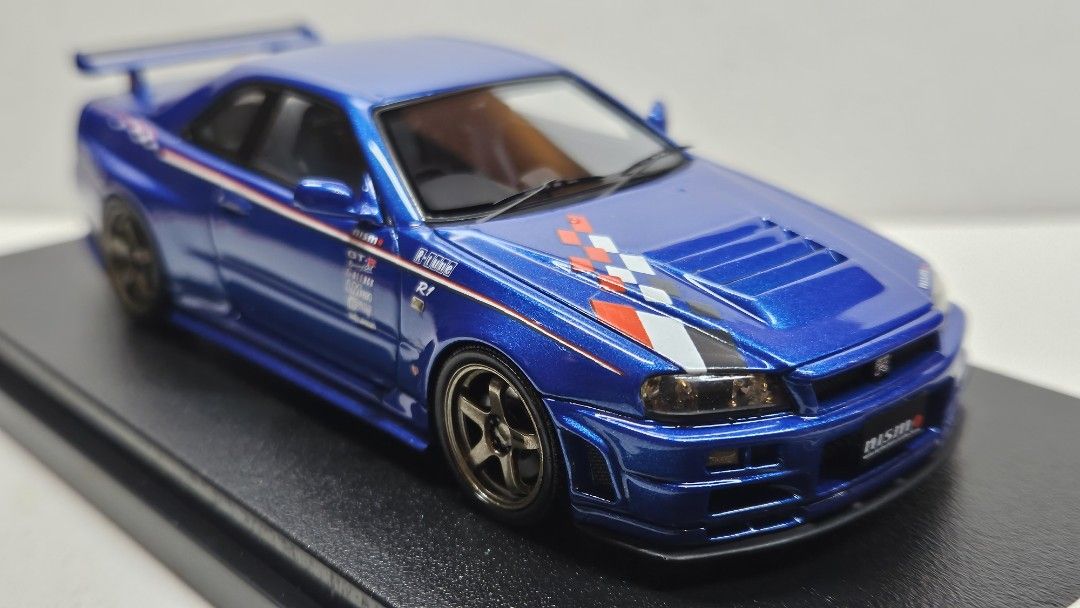 1/43 HPI MIRAGE NISSAN NISMO R34 GT-R R TUNE BAYSIDE BLUE