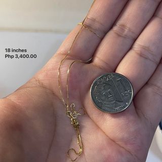 18K Gold Necklace 𝐁𝐨𝐱 𝐂𝐡𝐚𝐢𝐧
