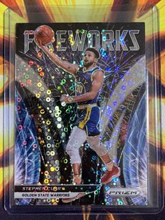 2021-2022 NBA Panini Prizm Fast Break Basketball Card - Stephen Curry ‘Fireworks’ Disco Prizm Insert (Golden State Warriors)