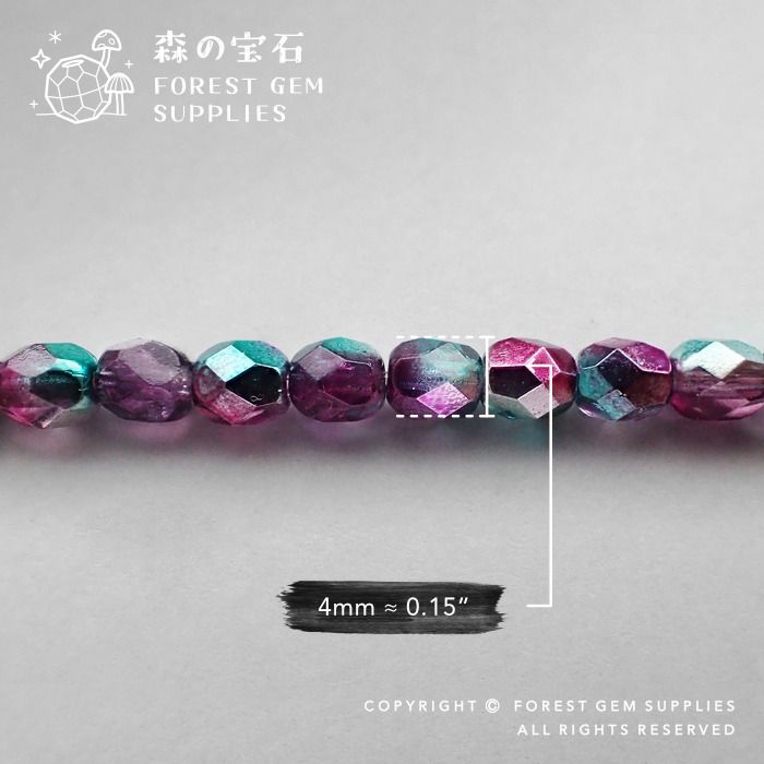 4mm Crystal faceted round premium Czech glass beads Mermaid AB