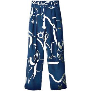 $790 designer abstract print trousers