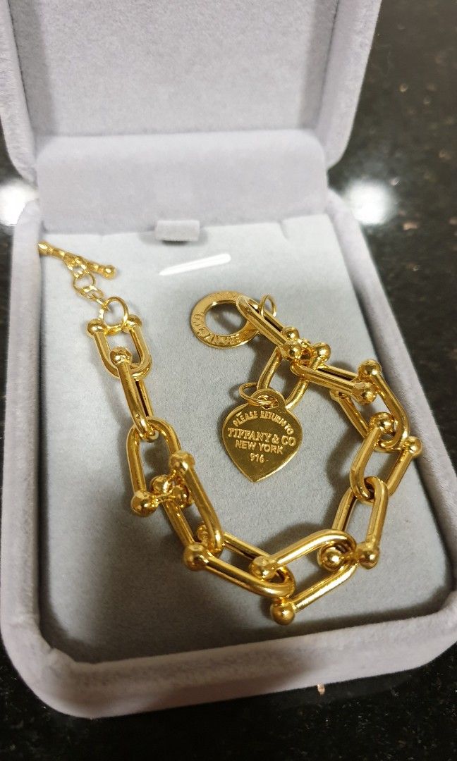 916 gold Tiffany co bracelet 18g 7.5inch 17.5cm Women s Fashion Jewelry Organisers Bracelets on Carousell