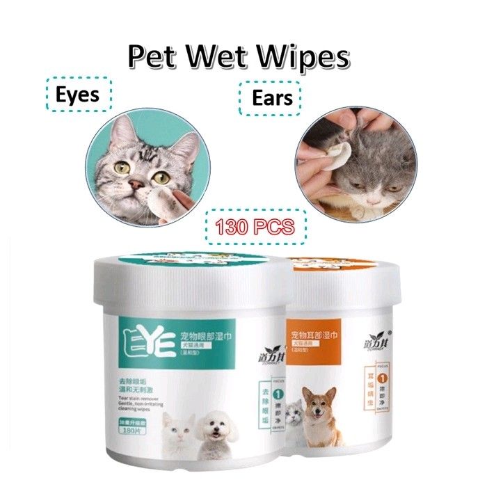 10 583 01 130PCS Set Pet Eye Wet Wipes Cat Dog Tear Stain