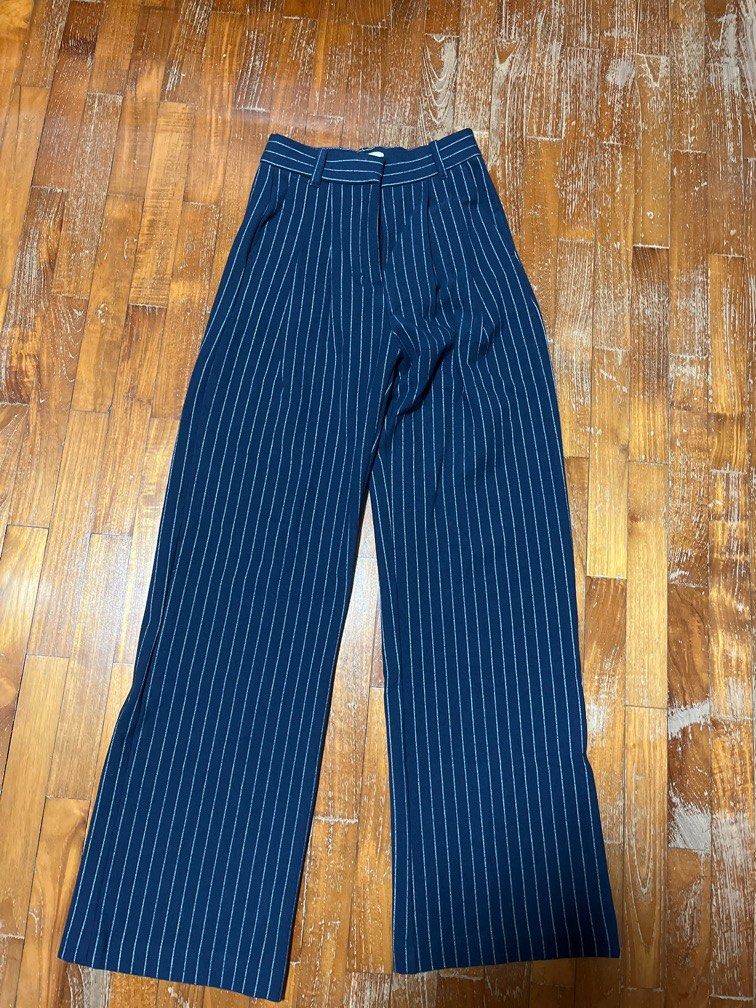 ABERCROMBIE AND FITCH DARK BLUE STRIPED PANTS Women s Fashion