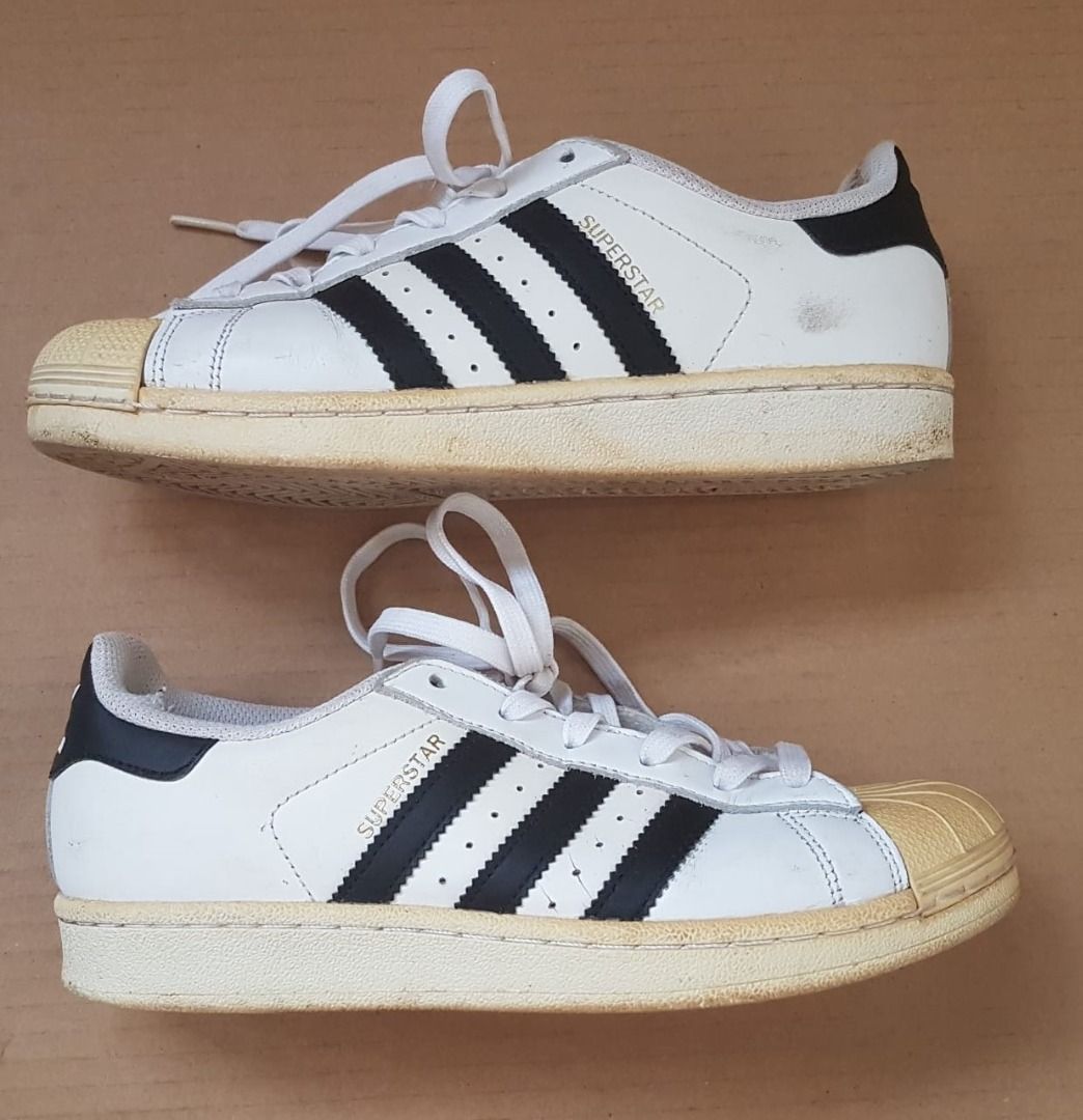 Adidas Designer Sneakers Superstar Shoes White Leather Black Stripes US 5 UK 4.5 EU 37 1 3 High Performance Active Lifestyle Fashion Footwear