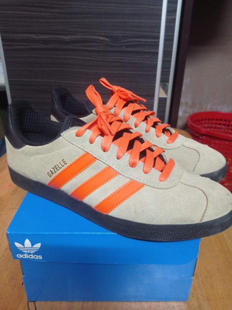 Adidas gazelle grey and orange on sale