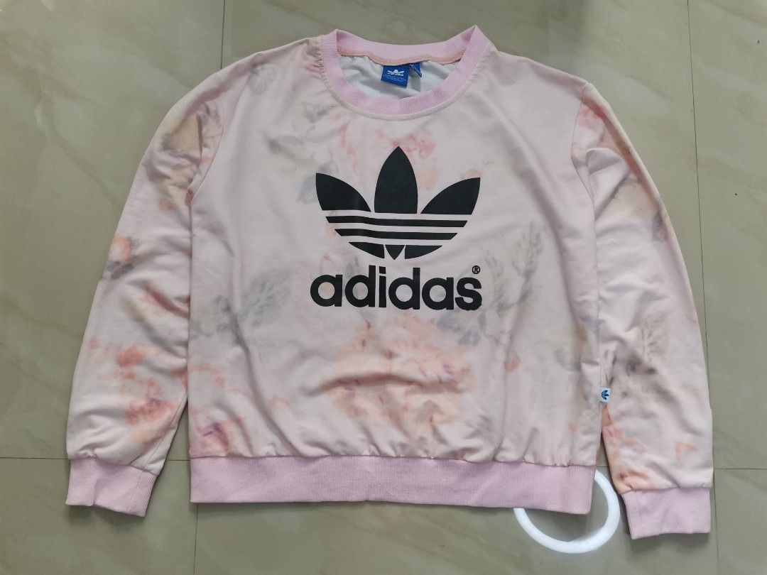 Hoodie Adidas Pastel Rose Pullover Adidas Rose Trefoil Crewneck