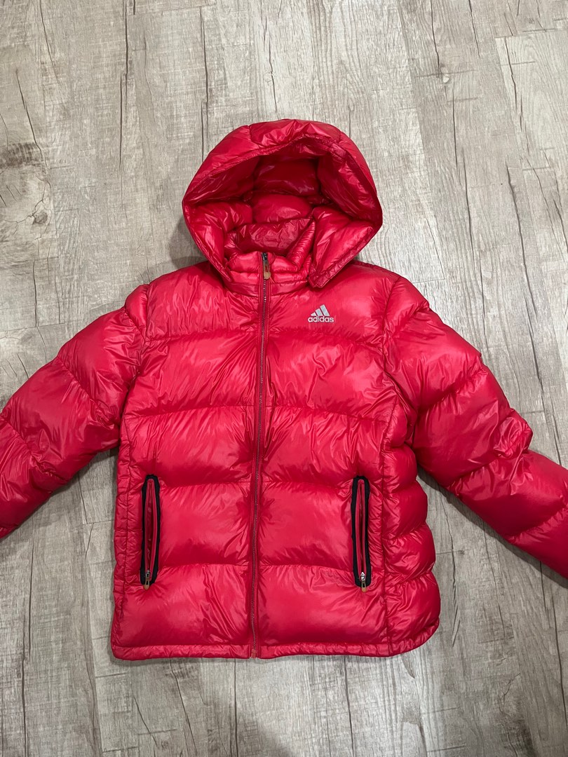 Red adidas store puffer jacket