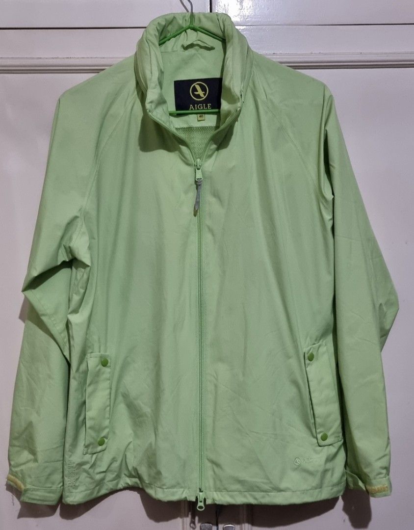 Aigle Windstopper weatherproof Jacket (Category: Coats, Jackets and Outerwear) located in Taguig. Submitted by batsybats (Listing ID 1252670991, Image 2). Description: Brand New item with Flaw Flaw - You can zip and unzip the jacket but the zipper got stucked in place. Color is mint or avocado. The hood is detachable. I Won't be able to use it so am selling it for a cheaper price. slightly negtiable..