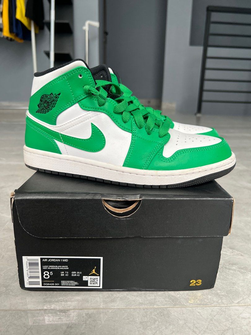 AIR JORDAN 1 MID LUCKY GREEN SIZE 42 ORIGINAL 100%