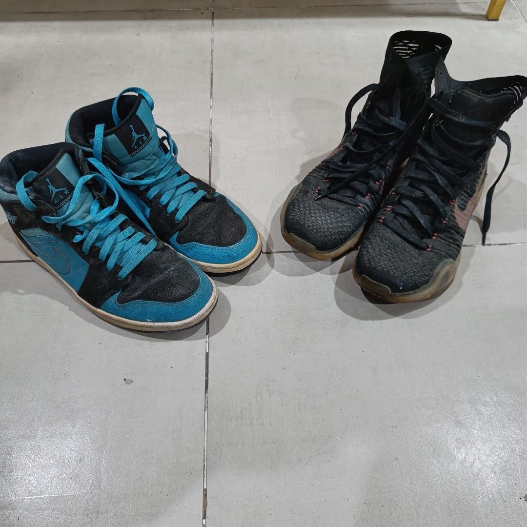Air Jordan and Kobe Shoes (Category: Casual Shoes) located in Quezon City. Submitted by rubbertoes (Listing ID 1252674455, Image 1). Description: heavily used shoes. size 10 US. what you see is what you get. needs cleaning.