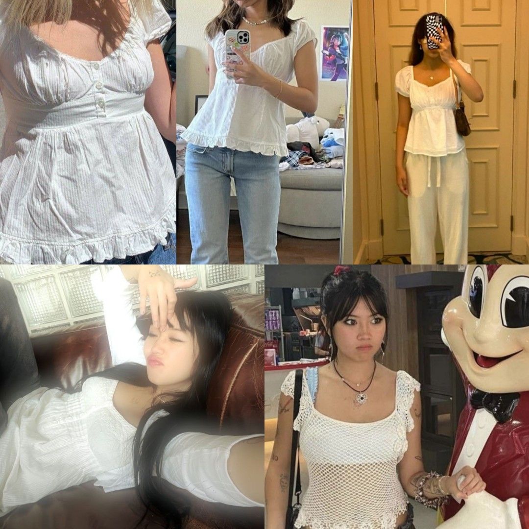 AUTH Zara White Ruffle Cotton Top, Women's Fashion, Tops, Blouses on Carousell