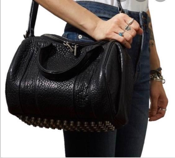 Authentic Alexander Wang Rockie Bag in black pebbled leather with rose gold hardware Luxury Bags Wallets on Carousell