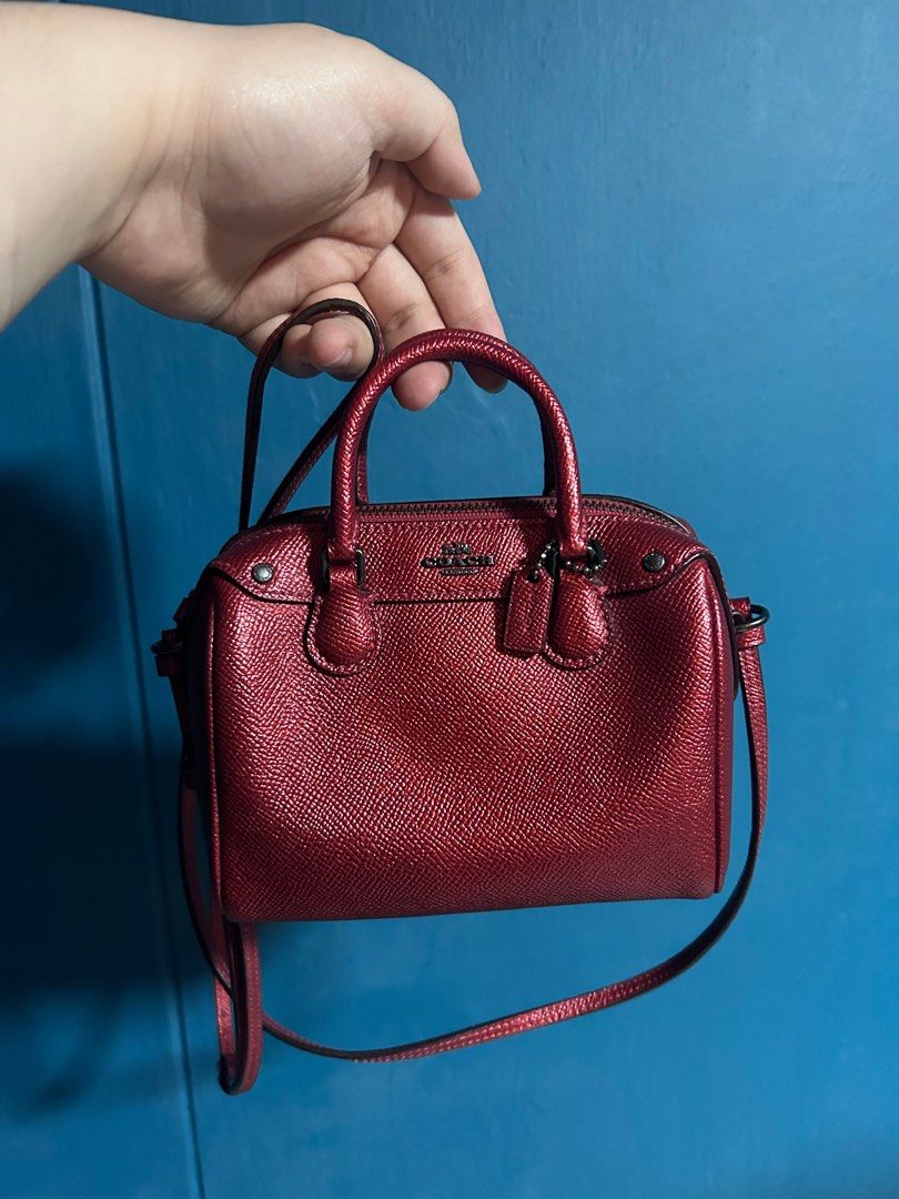 Authentic Coach Mini Sling Bag Metallic Red