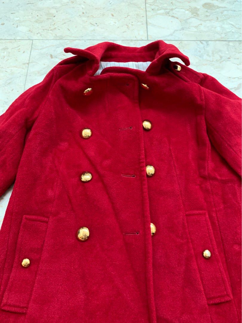 Free courier Authentic Japanese brand classy red wool coat