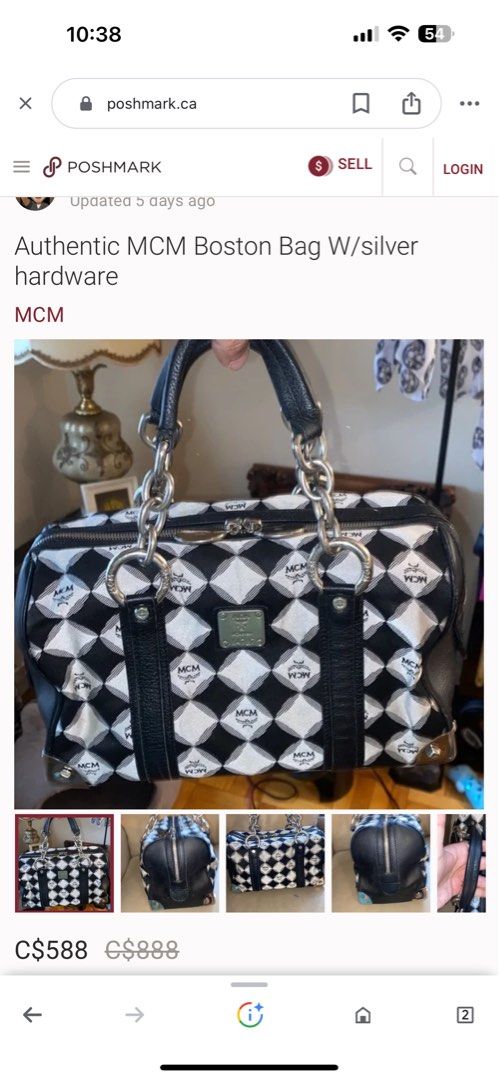 MCM diamond pattern boston bag  Boston bag, Diamond pattern