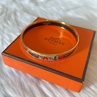 Authentic Preloved Hermes Les Cles Bangle in Gold Plated Hardware