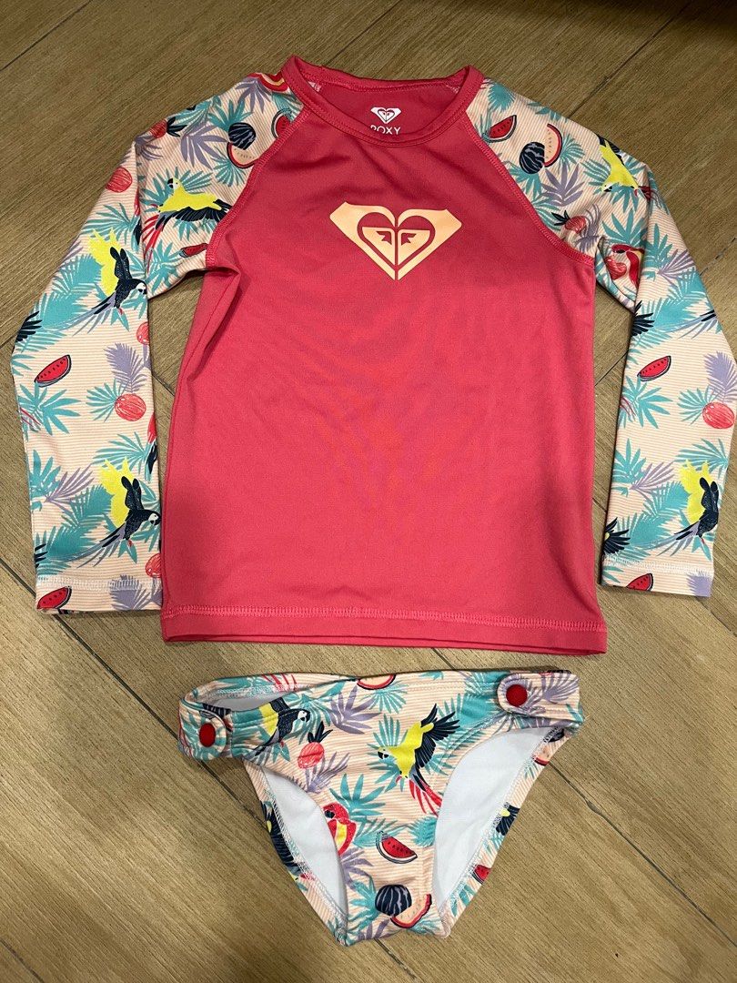 Authentic Roxy Girls Rashguard Set, Babies & Kids, Babies & Kids