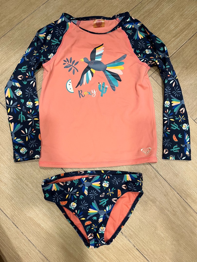 Authentic Roxy Girls Rashguard Set, Babies & Kids, Babies & Kids
