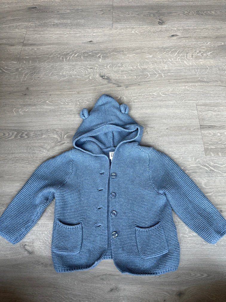 Baby Gap Knit Blue Bear Sweater