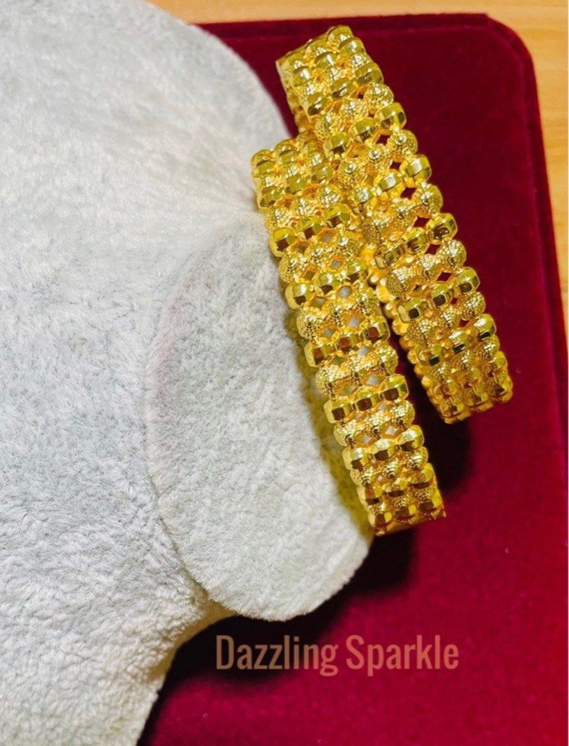 Bangle 100 Bangkok premium 999.9 Gold plated NEW Design Bangles
