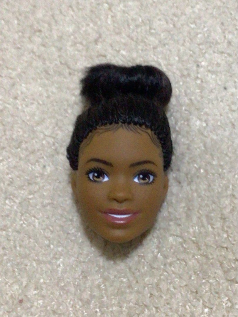 Black barbie head with natural hair sales