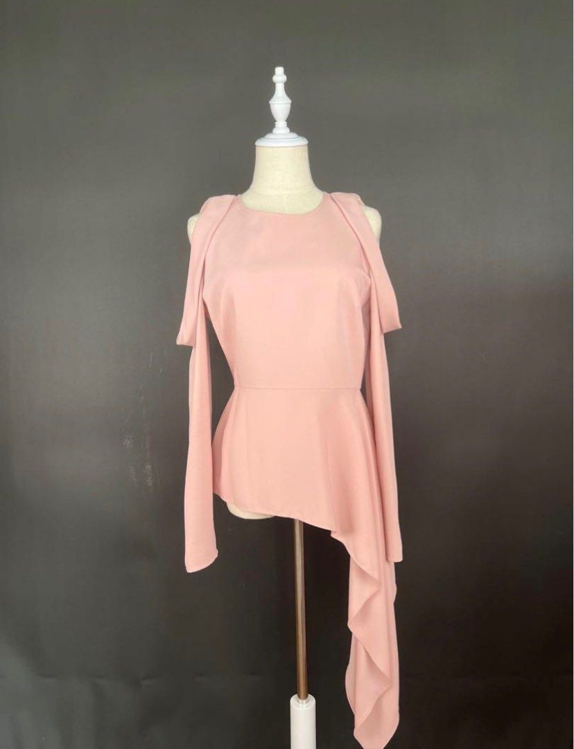 Bcbg one shoulder peplum top online