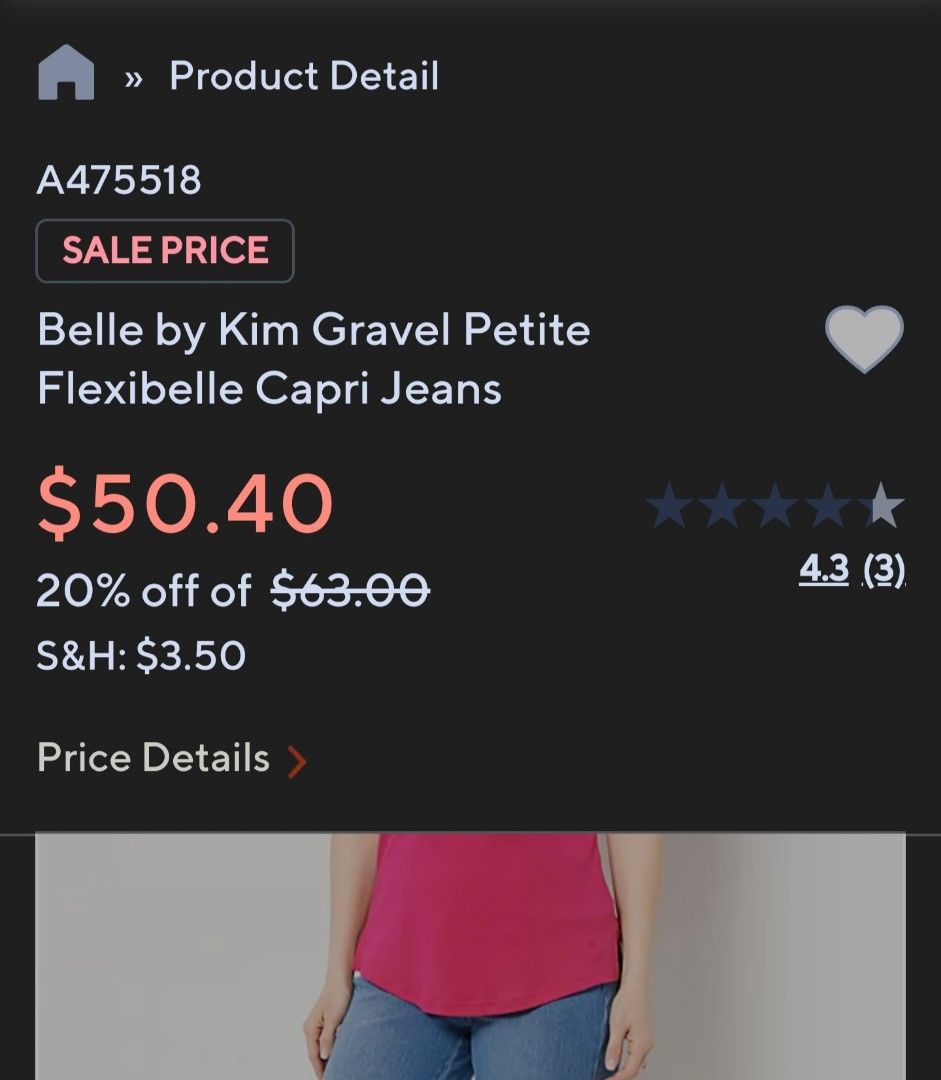 Belle by Kim Gravel Petite Flexibelle Capri Jeans