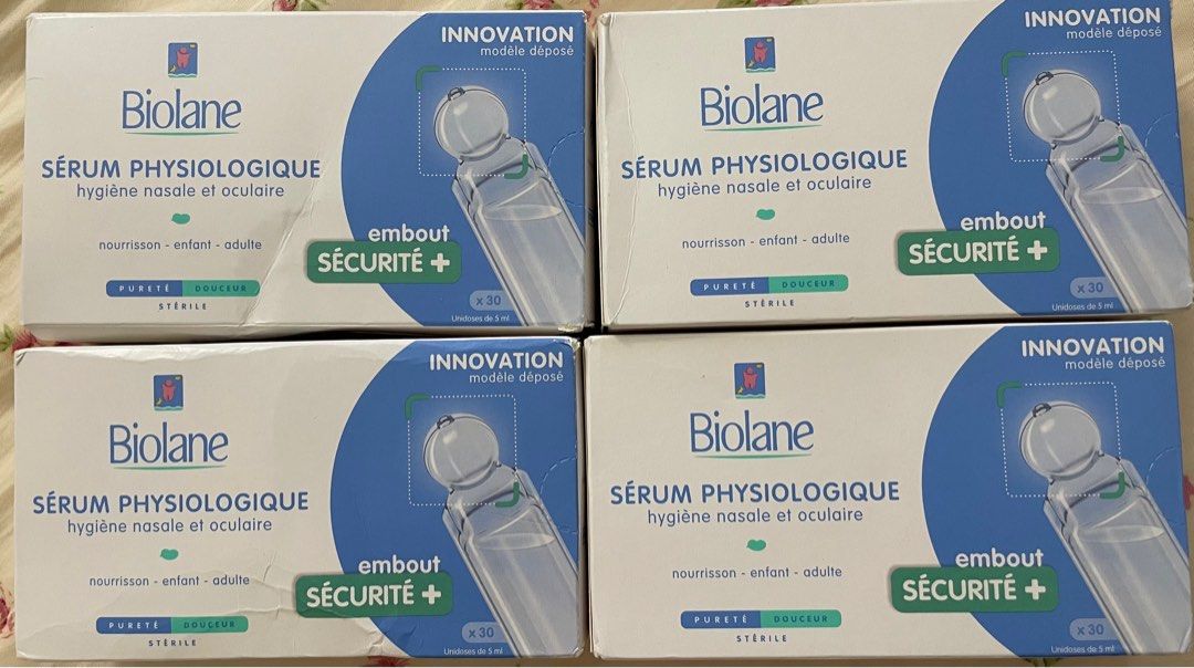 Biolane serum physiologique 法國貝兒生理鹽水, 健康及營養食用品, 口罩、面罩- Carousell
